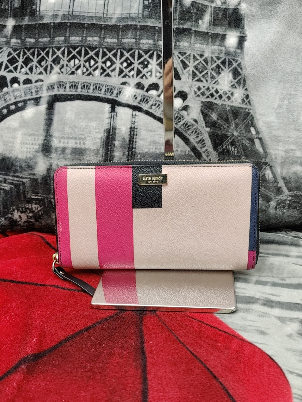 Kate Spade Grant Street Grainy Vinyl Stacy Continental Wallet Multicolor